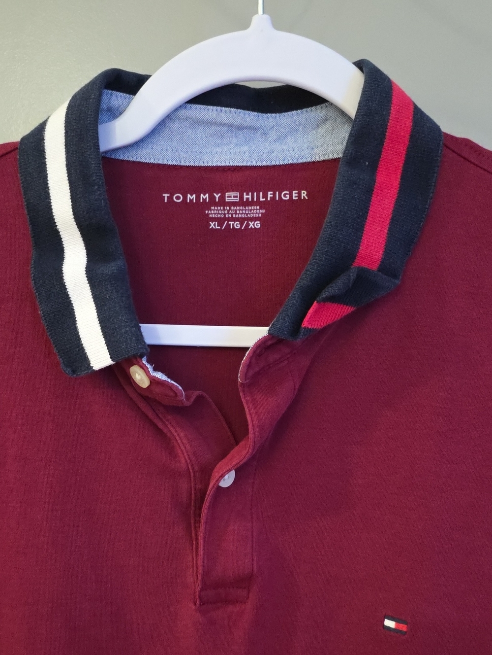 Tommy Hilfiger Burgundy Polo with Navy Trim